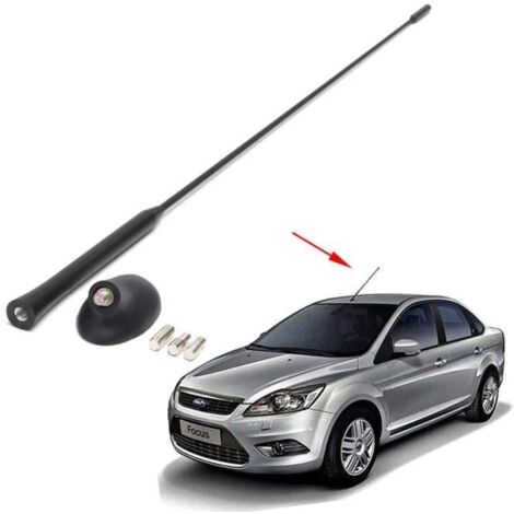 (Noir)Mât d'antenne - Ford - Focus - Remplacement - Aluminium - 54 cm - Noir