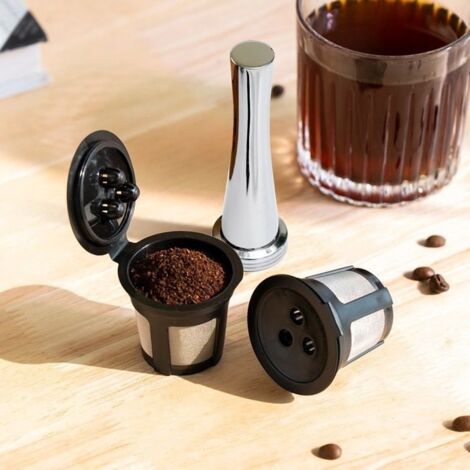 Lot de 4 filtres à café réutilisables K Cups pour machine à café Ninja Dual Brew, dosettes de café réutilisables, filtre à café (1/5)