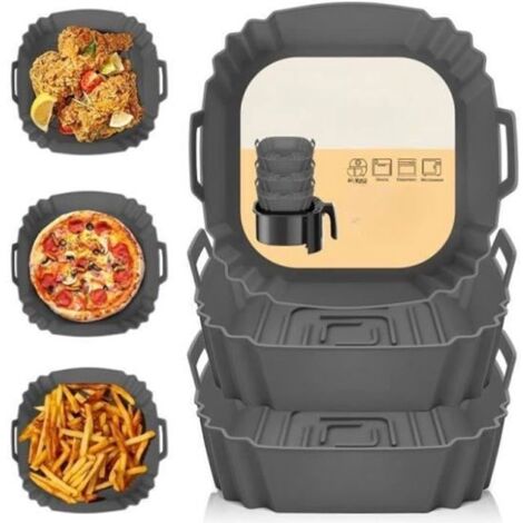 3 Pièces Silicone Moule Air Fryer Accessoires, Réutilisable Friteuse Air Chaud Silicone Papier Cuisson Friteuse Sans Huile Airfryer (1/4)