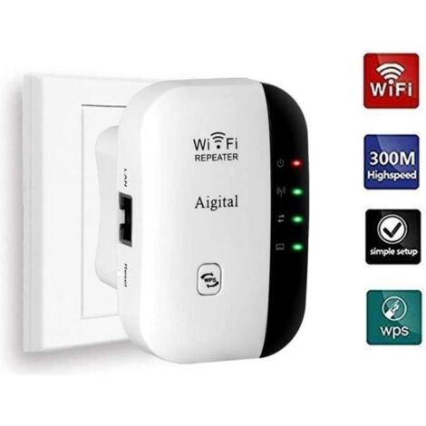 Amplificateur WiFi, 300 Mbps Répéteur WiFi 2.4G WiFi Extender Avoir AP/Répéteur et WPS Fonction Augmentation de la Couverture WiFi (1/4)