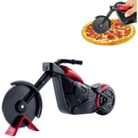 Couteau pizza design moto rouge - Inox professionnel - Accessoire cuisine original - Idée cadeau parfaite pour chefs (1/5)