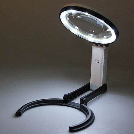 10Led Lampe Loupe de Table Optique Pliable Travail Grossissement 2X 5X Magnifier 110-240V Prise Eu - LREUXN-A34130 (1/4)