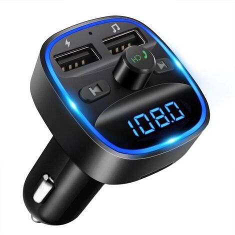[2020 Version] LENCENT Transmetteur FM Bluetooth, Bluetooth Lecteur MP3 Adaptateur Radio sans Fil Kit Émetteur FM Voiture Chargeu (1/4)