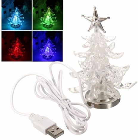 U USB LED Sapin Arbre de Noël Lumière Clignotant Fête Decor Pr Maison Bureau Table (1/4)