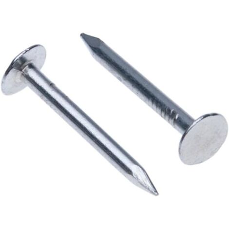 Clou a Tete Toiture en Feutre 25mm(Paquet de 100)Clous Grosse Tête Galvanisés pour le Bricolage la Décoration d'intérieur (1/5)