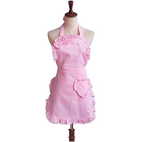 Tablier mignon pour filles et femmes (rose) (1/4)