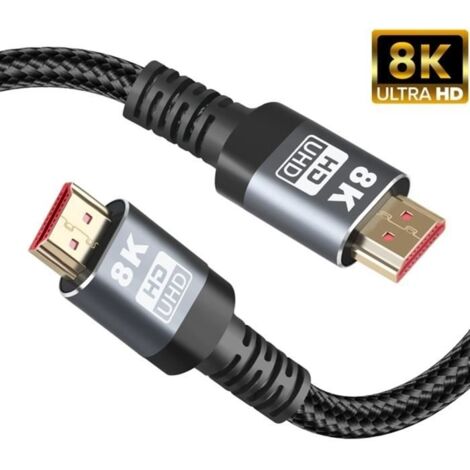 1.5M Câble HDMI 2.1 8K 60Hz 4K 120Hz Dolby Vision High Speed 48 Gbps par Ethernet Supporte 3D eARC HDR Dynamique VRR - 1.5M (1/4)