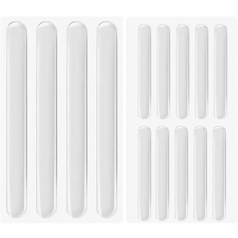 Tampons de Protection Transparents,14PCS Pare-Chocs en Caoutchouc Tapis De Meubles Anti-Bruit Transparent pour Portes D'armoires (1/4)