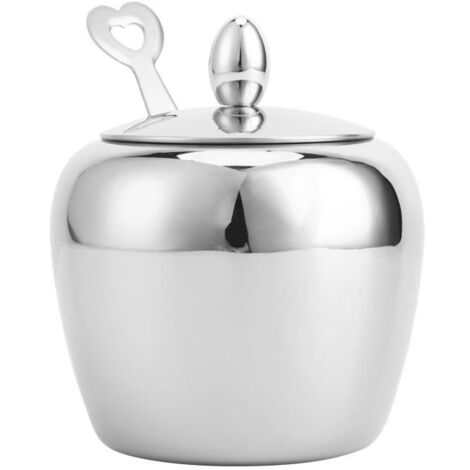 Sucrier avec lèvre, bol de poivre de sel pratique, sucrier en acier inoxydable, incassable pour la maison de café (1/4)