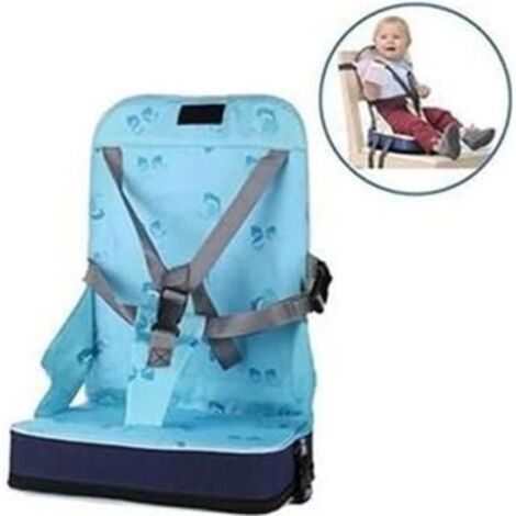 Pliant Siège Rehausseur Coussin de Chaise Haute Avec Harnais 5 Points Sécurité Pour Bébé Manger Facilement Dehors Voyage (1/4)