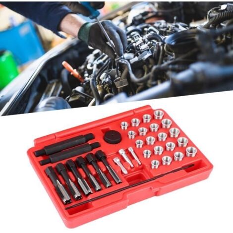 kit de réparation de bougie de chauffage Insert de Filetage de Bougie de Préchauffage, Acier de Réparation de auto coffret (1/4)