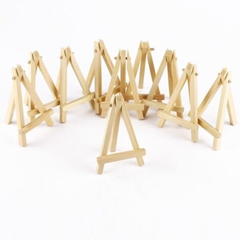 10pcs mini chevalet trépied en bois 12 x 7cm support photo carte mariage fête table (1/3)