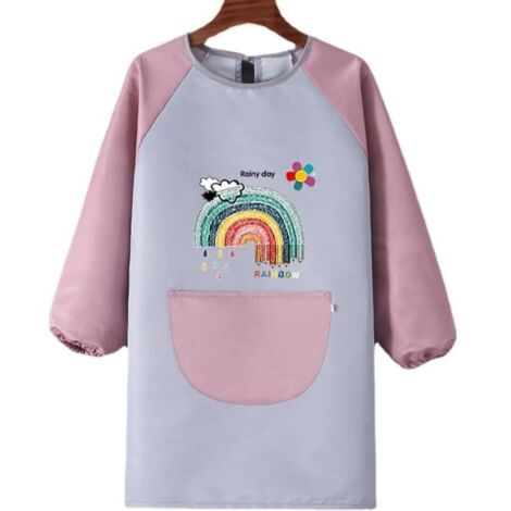 Tablier Peinture Enfant Blouse Peinture Enfant 8-12 Ans Tablier Artisanal Enfant Imperméable Tablier Peinture Fille Manches (1/4)