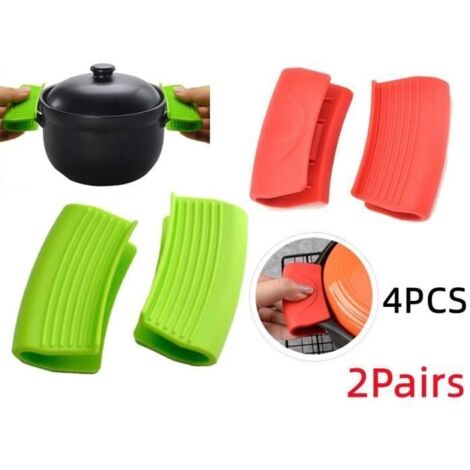 Poignée de casserole amovible anti-brûlure,Mini Support de Pot en Silicone,Porte-poignée Résistant à la Chaleur,pour Cuisine,Mai (1/4)