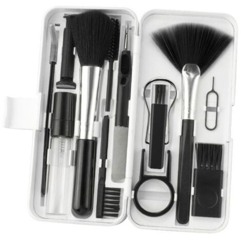 Kit de nettoyage 18-en-1 - Non spécifié - Outil polyvalent pour clavier, casque, téléphone - Plastique - Blanc (1/5)
