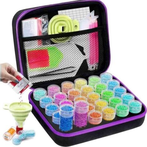 Diamond Painting Accessoires Boite de Rangement, 30 Emplacements pour Peinture Diamant(diamant DIY, non inclus) (1/3)