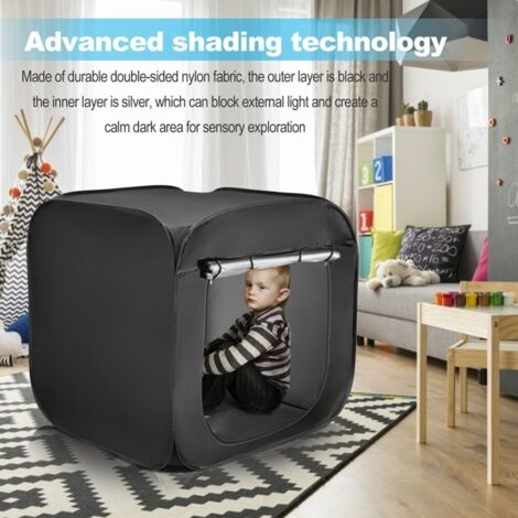 Tente Sensorielle Occultante Pour Enfant – Intérieur/extérieur – 90x90x90 Cm – Sac De Transport Inclus – Calme Et Concentration
