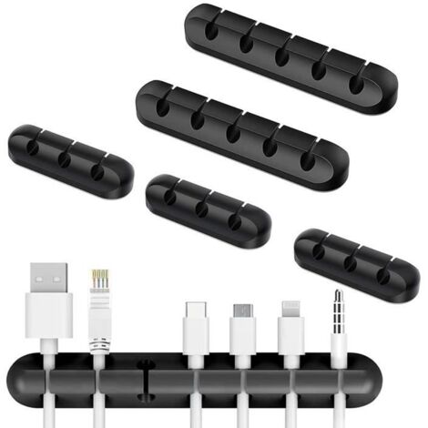6 Pièces Support De Câble, Gestion De Câbles, Clips De Support De Câble, Facile à Installer Et Forte Adhérence, Pour Câble De U (1/4)