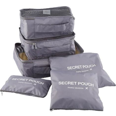 Organisateur de Voyage - Non spécifié - Lot de 6 - Polyester - Gris - Rangement optimisé (1/2)
