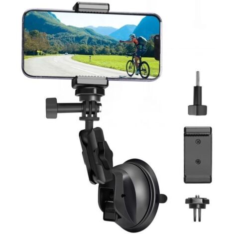 AFAITH Support universel pour téléphone de voiture ventouse adaptateur 1/4 réglable à 360 ° pour téléphone portable GoPro Insta360 (1/4)