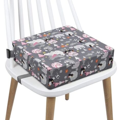 (Ours)Réhausseur Coussin de Siège Chaise Enfant Portable Coussin Chaise Haute Bébé Carré Rehausseur de Siège(Ours) (1/4)