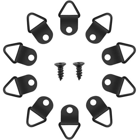 (Noir)50pcs Crochets pour Tableau Accroche Cadre Tableau Sans Percer Fixation D Anneaux Metal Cadre Pour Encadrement Tableau Fixation (1/4)