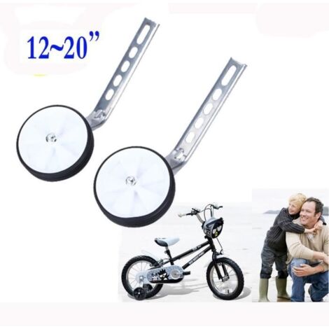Roues Stabilisatrices d'Entraînement de Vélo 12-20'" Stabilisateur de Vélo Universel Réglable pour Enfant - Blanc (1/4)