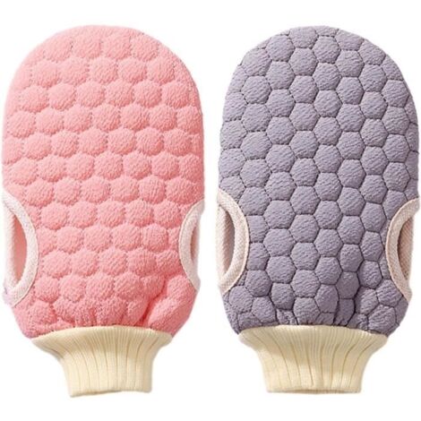 2Pcs Gant Exfoliant Corps,Gant Exfoliant Corps Poils,Gant Exfoliant Élimine Cellules Mortes De Peau – Gant De Toilette Exfoliant (1/4)