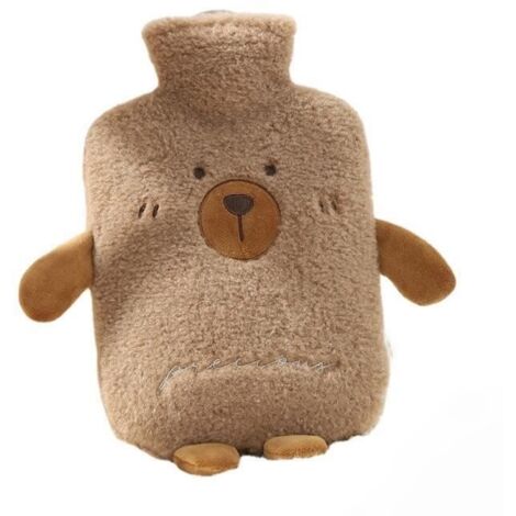 Bouteille d'eau chaude,bouillotte thermos en peluche,bouteille d'eau chaude forme ours,bouillotte abdomen,pour (1/4)