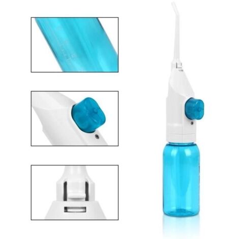 (Bleu)Irrigateur buccal Nettoyeur de dents à eau - Facile à utiliser - Transportable - Sûr (1/4)