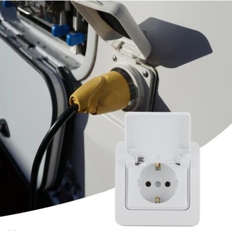 (Blanc porcelaine)Accessoire de prise de courant Prise fermée 16A 250V - Étanche IP67 - Anti-corrosion - Durable (1/3)
