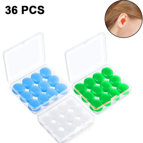 Bouchons d'oreille réutilisables en silicone, protection antibruit pour sommeil, natation ou concerts (1/4)
