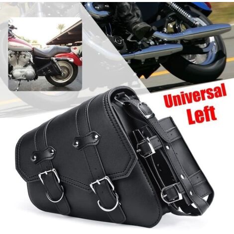 T4W 1x Moto Sacoche de Selle Laterale en Cuir PU Pour Harley Sportster XL883 XL1200 04-UP Gauche