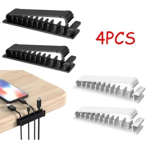 (Noir, Blanc)Organisateurs de Câble - Non spécifié - Clips Auto-adhésifs - PVC - Noir/Blanc - 4 pièces (1/4)