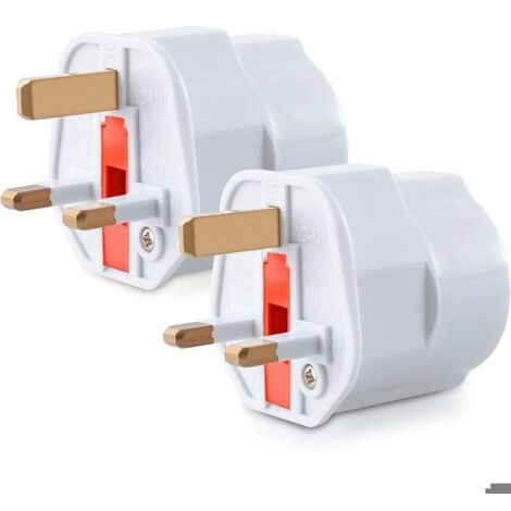 2X Adaptateur Prise Anglaise - Modèle Schuko Type G - Fiche France vers Royaume-Uni - Prise Compact pour Voyage - Compatible (1/4)