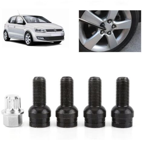 Écrous antivol conique avec Clé pour Audi Golf Jettae (1/4)
