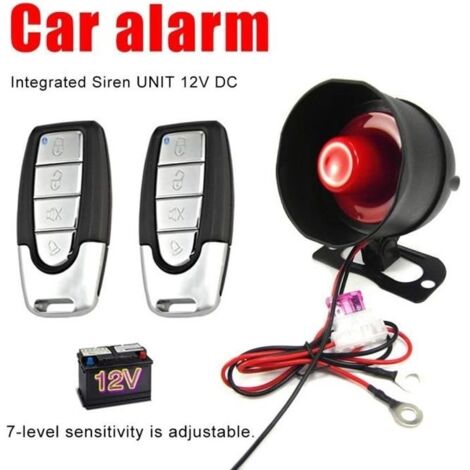 Alarme de Voiture, Système de Protection de sécurité d'alarme Universel de Voitures avec 2 télécommandes (1/4)