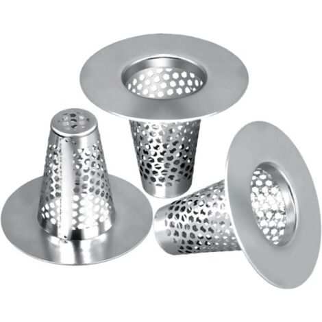 3 pièces attrape cheveux pour douche, couvercle en acier inoxydable 304, filtre pour évier et baignoire (1/4)