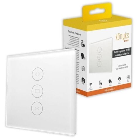 (Blanc)Interrupteur Wi-Fi+BT pour volets roulants, Rétroéclairage contrôlable - Konyks Vollo Max 3 (1/4)
