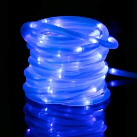 Guirlande lumineuse solaire extérieur 10m 100led bleu pour décoration de jardin et arbre (1/4)