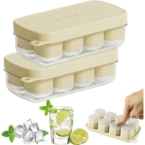 Bac A Glacons Avec Couvercle, Glacons Moule Silicone, Bac A Glacon Facile A Demouler,Rapide Bac Glacon Automatique Silicone Sans Bpa (1/4)