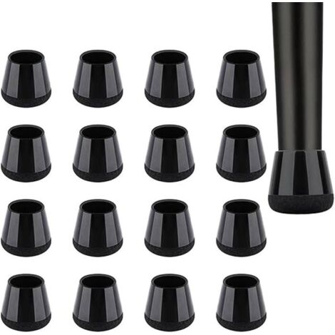 Patins pour Chaises,Protection Pied de Chaise en Silicone,16Pcs Protege Pied de Chaise avec Tampon Feutré, Réduire Bruit et Rayures (1/4)