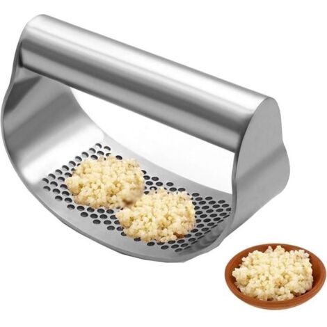 Presse-ail, Presse ail Manuel en Acier Inoxydable 304 , Découpe Ecrase ail, Coupe Ail Garlic Press Rocker Crusher, Hachoir Ail (1/4)