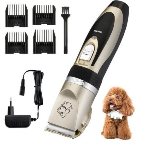 (Or)Tondeuse Chien Chat Toilettage Animal Silencieux Rechargeable Sans Fil Détachable,Pour Chien/Chat (1/4)