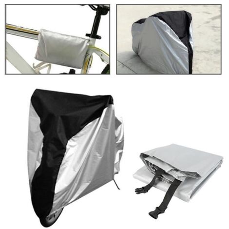 (Noir + Argenté)Housse Bâche Étui Couverture de Vélo Moto - NOVA - M 180x60x90cm - Noir + Argenté - Anti-UV - Étanche (1/4)