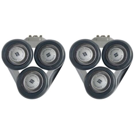 2X TêTe de Rasoir de Rechange pour Philips S5000 S5370 S5571 S5420 S5140 S5078 S5077 S5050 S5082 S5380 S5400 Lame de Rasoir-Noir (1/4)
