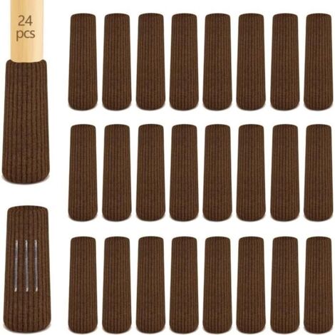24pcs Protection Pied de Chaise,Table Couvre Meuble Couvertures Casquettes Pieds Tampons Plancher Protège en Feutre sans Bruit (1/4)
