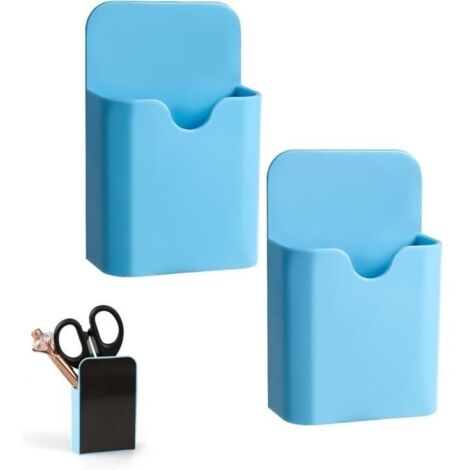 2pcs Porte Stylo Aimanté, Porte Crayons Portable Porte Marqueur Magnétique Rangement Crayon Mural Fournitures de Bureau pour Tableau (1/4)