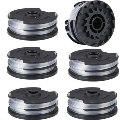Bobine Fil Nylon pour Parkside LIDL Akku PRTA 20-Li C3 A1B2 PRT 550 A1 A3 PRT 300 A1 Pièces de Rechange Coupe Bordure (6 pièces) (1/4)