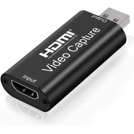 Cartes de Capture Audio vidéo, 1080p Adaptateur HDMI vers USB, Carte Portable Plug & Play Capture pour Streaming vidéo en Direct (1/4)